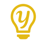 Custom WordPress Web Design USA – Secure & SEO-Ready 11 Stylized lightbulb with letter 'y' inside, gold on green background.
